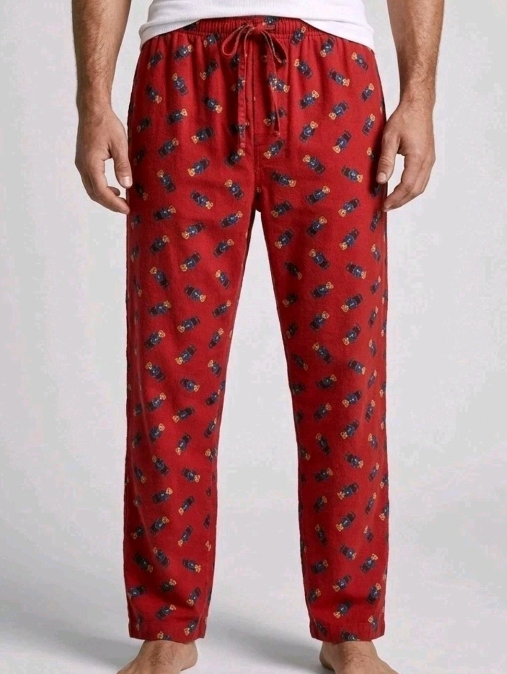 Polo Ralph Lauren Pajama Pants Mens Small Red Polo Bear Cotton Lounge Sleepwear